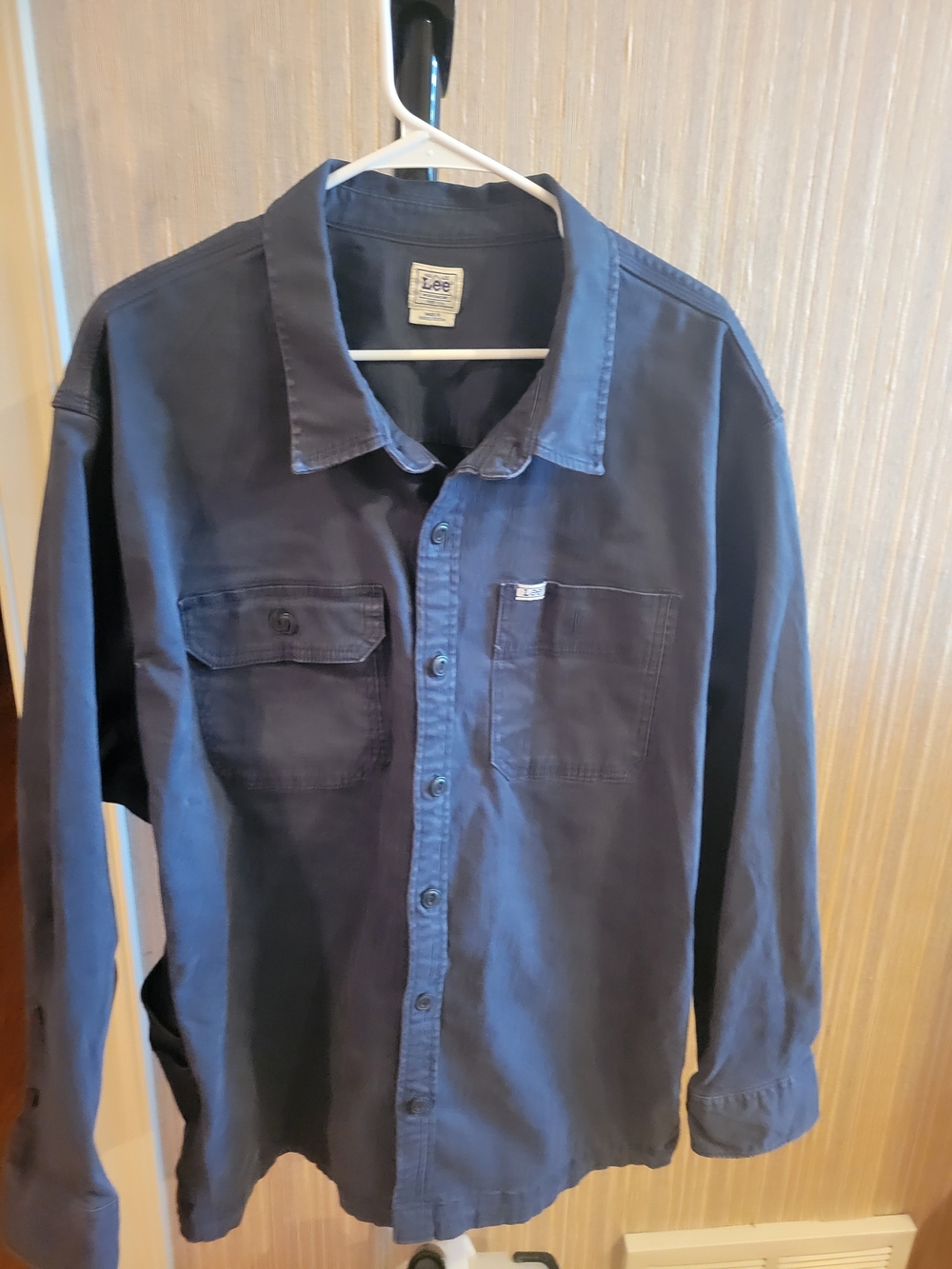 Lee Men's Button-Down Work Utility Jacket/Shirt in Navy XXL